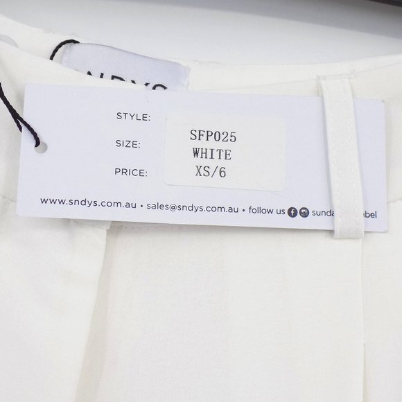 SNDYS. Women's Ivory Lined Wide Leg Dress Pants - Picture 4 of 6